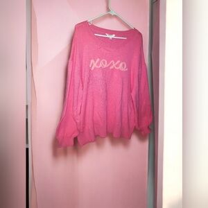 Terra & Sky Pink Valentines "Xoxo" Knit Top